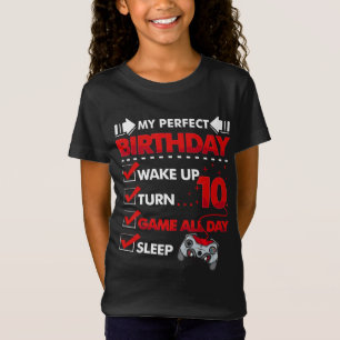 Camiseta Gamer Boy 10 Anos 10 Jogos Perfeitos de Aniversári