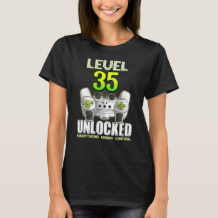 Camiseta Gamer Boys Girls 35th Birthday Level 35 Unlocked 3