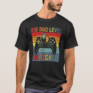 Camiseta Gamer Brother Vintage Big Bro Level Desbloqueado B