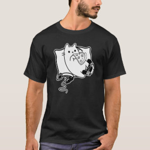 Camiseta Gamer Cat Girl Boy carregando fone de cabeça e mes