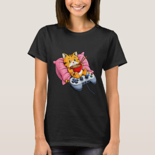 Camiseta Gamer Cat Ramen Kawaii Jogo Mulheres Japonesas