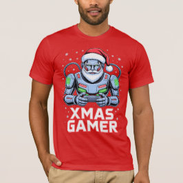 Camiseta Gamer Christmas Gifts Cyber Santa Robot Xmas Gamer