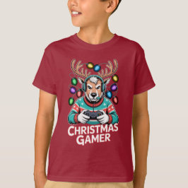 Camiseta Gamer Christmas Gifts Reindeer Gaming