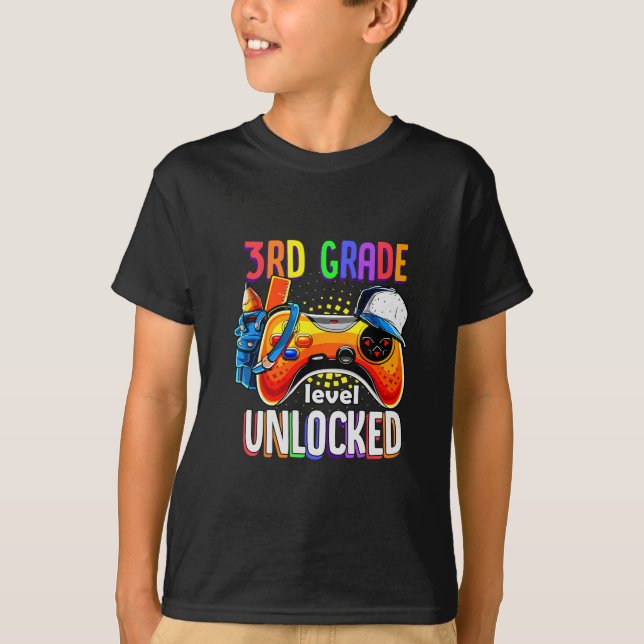 Camiseta Gamer Ck To School Gamepad 3rd Third Grade Level U (Frente)
