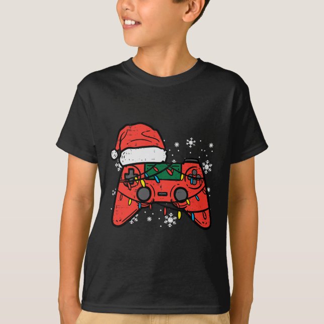Camiseta Gamer Controller Xmas Boys Jovens Meninos Me Joven (Frente)
