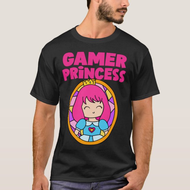 Camiseta Gamer Cute Princess Video Game  For Her (Frente)