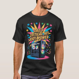Camiseta Gamer Dad Tshirt Dad's Critical Hit 100% Power