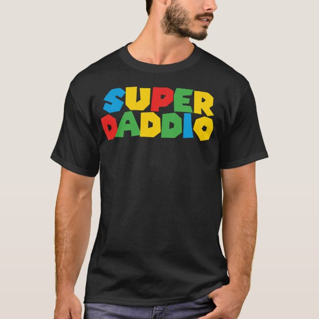Camiseta Gamer Daddio Funny Super Pai Pais Engraçados Do Wi (Frente)