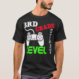 Camiseta Gamer de 3º nível Iniciar Jogos Boys Gif