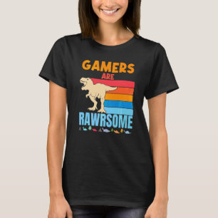 Camiseta Gamer de Dinossauros São Incríveis Retro T-Rex Din
