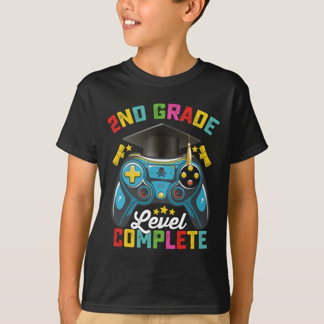 Camiseta Gamer de game de nível de conclusão de gradação de (Frente)