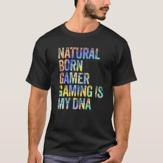 Camiseta Gamer De Nascer Natural É Meu Dna Vintage Tie D