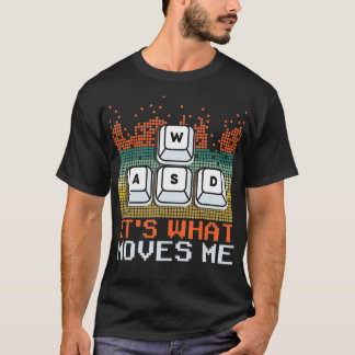 Camiseta Gamer de PC WASD Oferece vídeo Jogos Boys Vintage