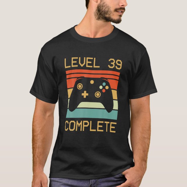 Camiseta Gamer De Vídeo Completo Do Nível 39 - 39º Anive De (Frente)