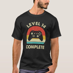 Camiseta Gamer de vídeo completo nível 14 - 14 Wedding Aniv