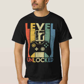 Camiseta Gamer De Vídeo Funny De Nível 17 Desbloqueado, 17
