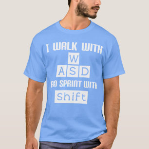 Camiseta Gamer de Vídeo PC Divertido WASD Gaming vintage