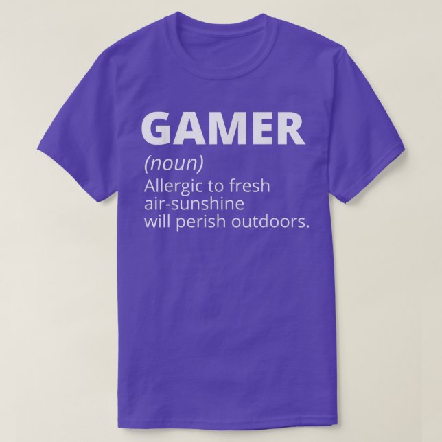Camiseta Gamer Definition tee Funny Gaming Video Game Playe (Frente do Design)