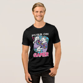 Camiseta Gamer Design - Purr On Gamer Joystick Art