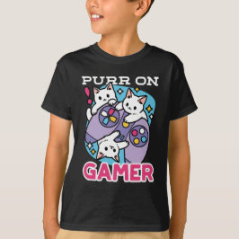 Camiseta Gamer Design - Purr On Gamer Joystick Art