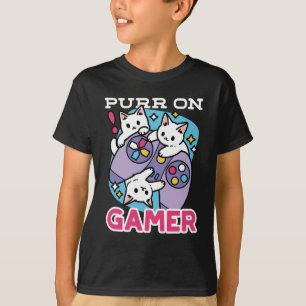 Camiseta Gamer Design - Purr On Gamer Joystick Art