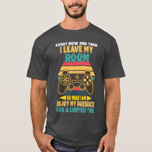 Camiseta Gamer Divertido De Vez Em Quando Deixo Meu Quarto