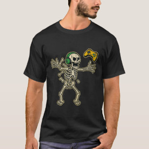 Camiseta Gamer Divertido Esqueleto Irritado Gamer Adolescen