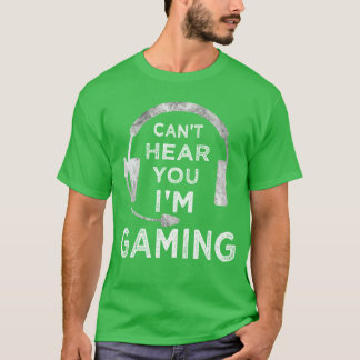Camiseta Gamer Divertido Não Posso Ouvir Você Estou Jogando
