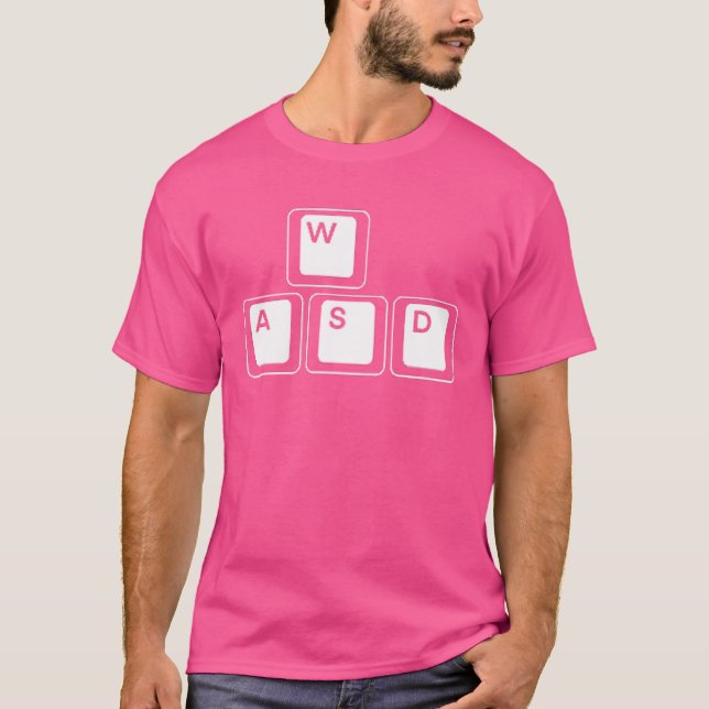 Camiseta Gamer divertido WASD retrô (Frente)