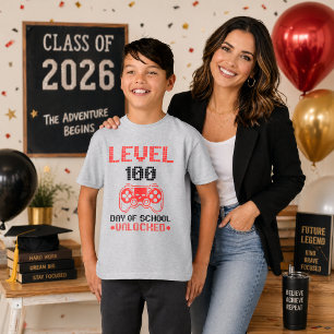 Camiseta Gamer do 100º Dia de Escola - Vídeo Game 