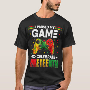 Camiseta gamer do Juneteenth pausou videogame 19 de junho p