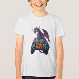Camiseta Gamer Dragão Guardando RPG Dados Tesouro em "Game