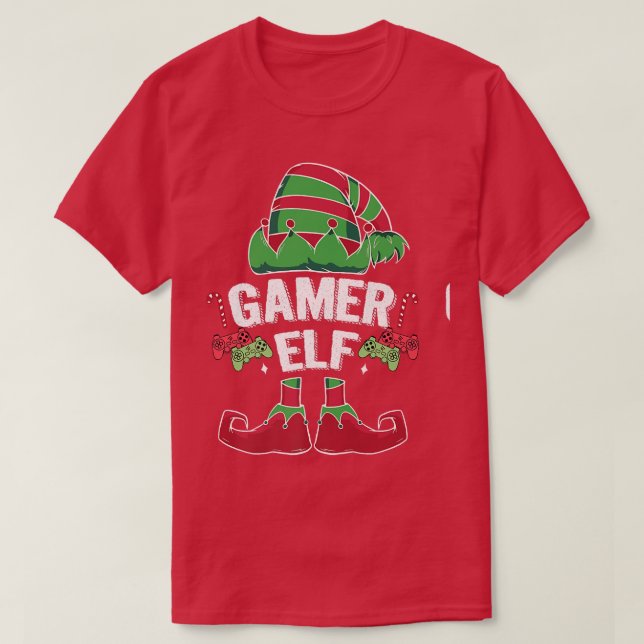 Camiseta Gamer Elf Graphic Video Game Player Gaming Nerd Ge (Frente do Design)