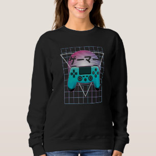 Camiseta GAMER Escrita Japonesa Jogo de Vídeo Retro Estilo 