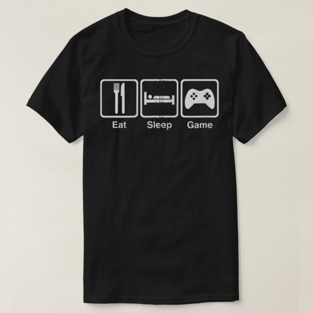 Camiseta Gamer Funny Gift Coma Jogo do Sono (Frente do Design)