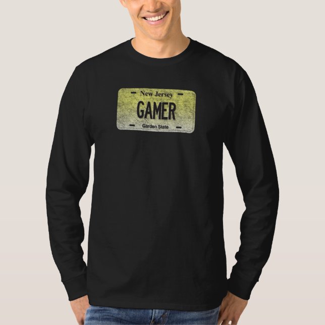 Camiseta Gamer Funny Nj State Vanity Licity Plate (Frente)