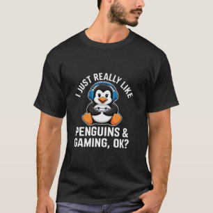 Camiseta Gamer Funny Penguin Lover Videos games Penguin Gam