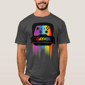 Camiseta Gamer Gaymer T Orgulho gay Rainbow Gamepad