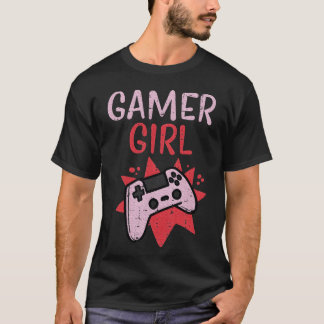 Camiseta Gamer Girl Controle de Jogo Rosa Video Games Fofo