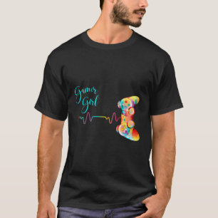 Camiseta Gamer Girl Cute Video Game Lovers Jogos Joga Pulso