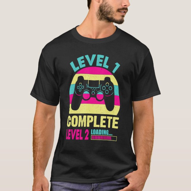 Camiseta Gamer Girl Level 1 - Vídeo Jogo 1 - Aniversário da (Frente)