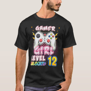 Camiseta Gamer Girl Level Unlocked 12 Anos Antiga incrível