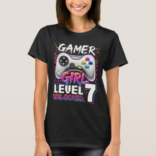 Camiseta Gamer Girl Nível 7 - 7 Birthda
