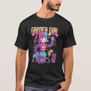 Camiseta Gamer Girl PC Jogos Jogo Jogo E garota Computador