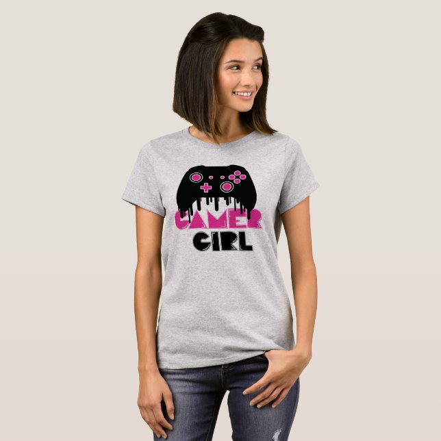 Camiseta Gamer girl rapariga mulheres Gaming de game de (Frente Completa)
