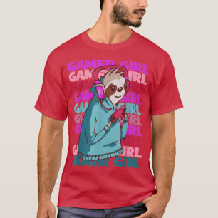 Camiseta Gamer Girl Sloth Jogando Videos games Lover Lover 