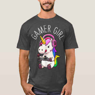 Camiseta Gamer Girl Unicorn Gaming - Jogo Cute Jogo Gift Gi