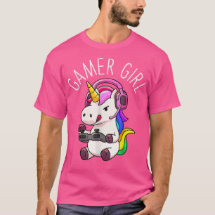 Camiseta Gamer Girl Unicorn Gaming - Jogo Cute Jogo Gift Gi