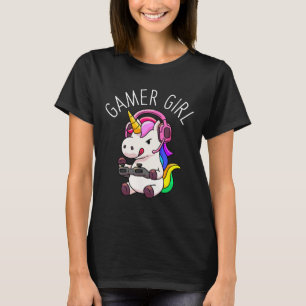 Camiseta Gamer Girl Unicorn Gaming - Jogo Cute Jogo Gift Gi