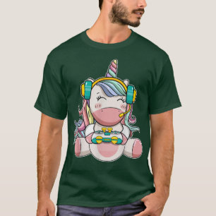 Camiseta Gamer Girl Unicorn Jogos Jovens com Gaming - Jogo